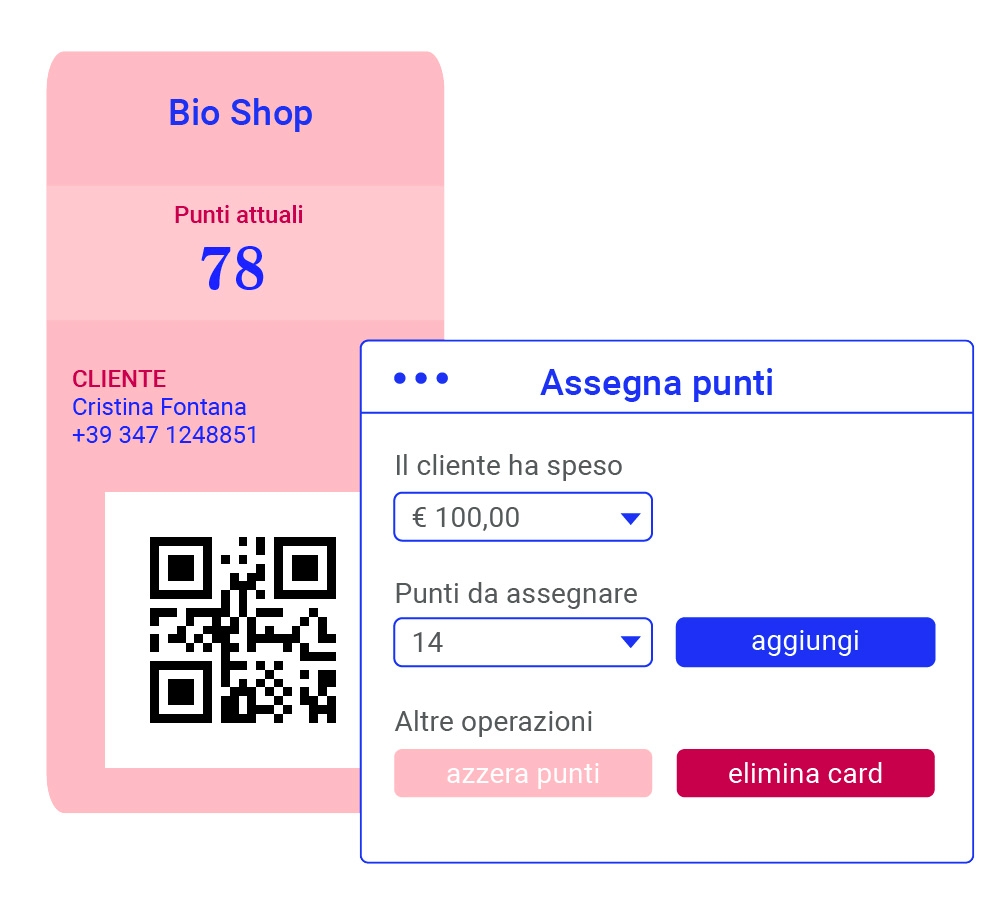 fidelity card, tessera digitale - mkm digital, milano